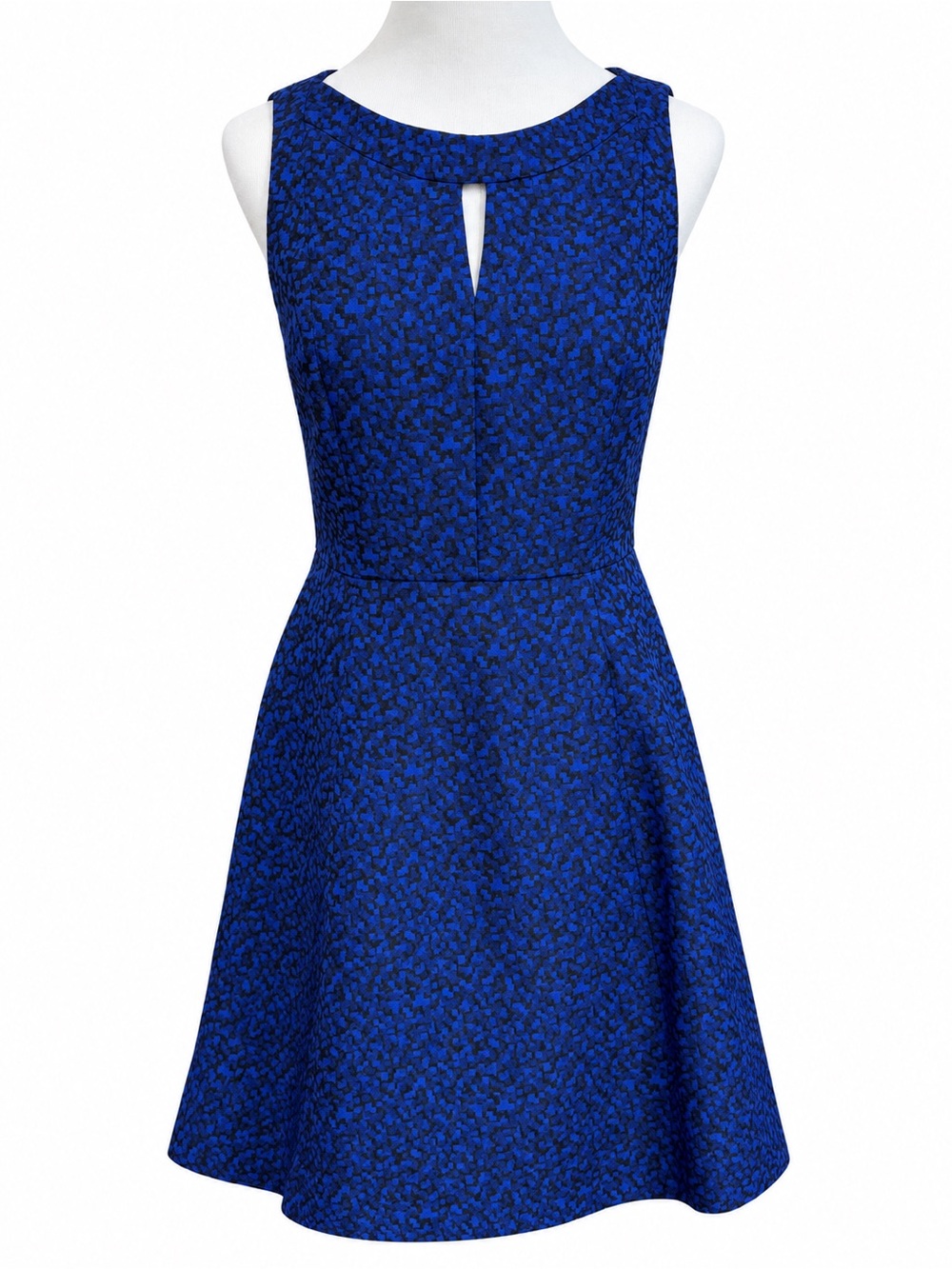 Textured Cobalt Blue Sleeveless Fit & Flare Mini Dress Size 4